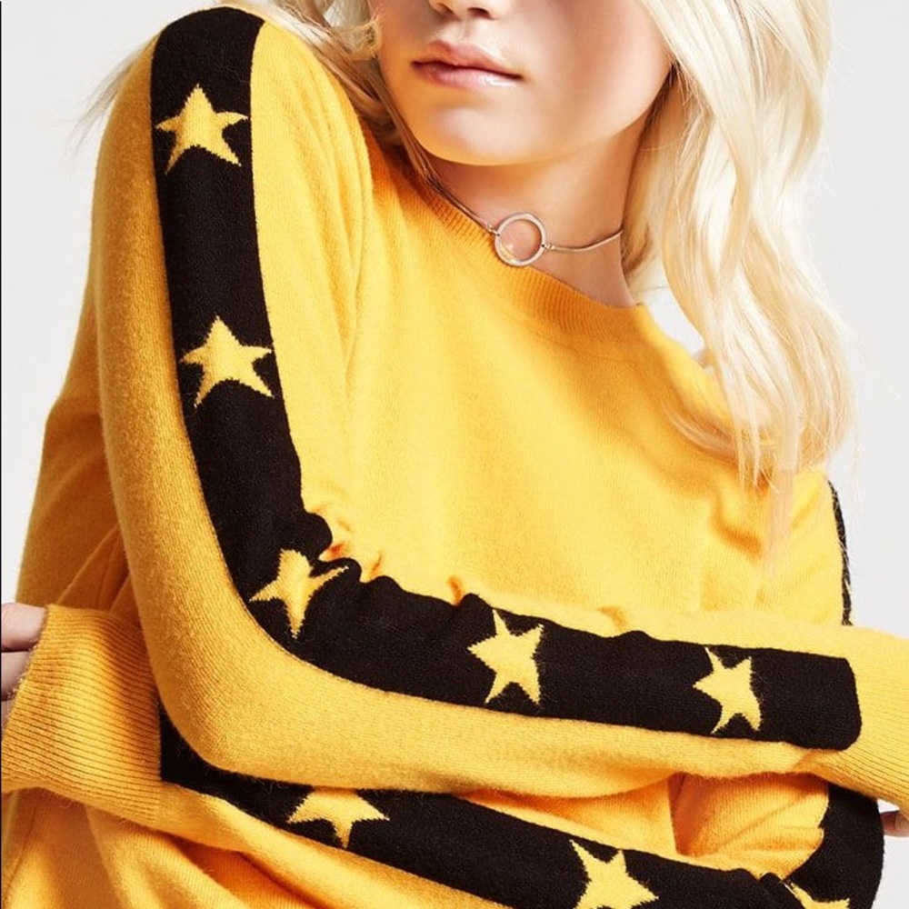 Star Graphic Sweater Sleeves Forever 21